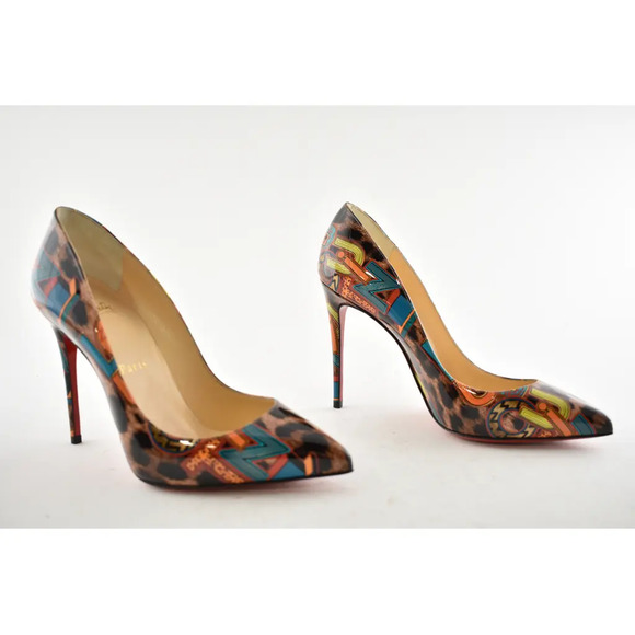 Christian Louboutin Pigalle Follies 100 Black Loubileo Leopard Heel Pump 37 - Picture 4 of 12